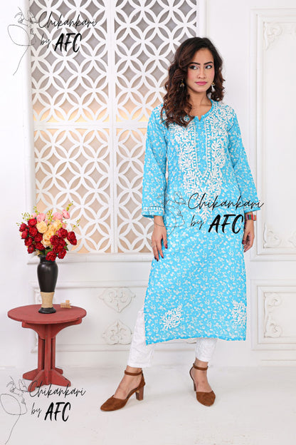 FIZAA MUL MUL COTTON LONG STRAIGHT SMALL PATTI