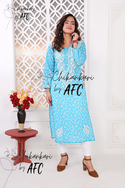 FIZAA MUL MUL COTTON LONG STRAIGHT SMALL PATTI